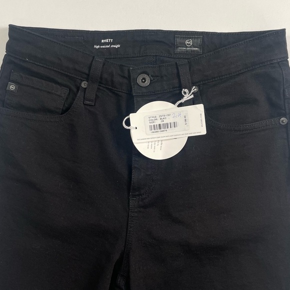 NWT AG Adriano Goldschmied Rhett High-Waisted Straight Jeans – Black Size 28R - Picture 3 of 12